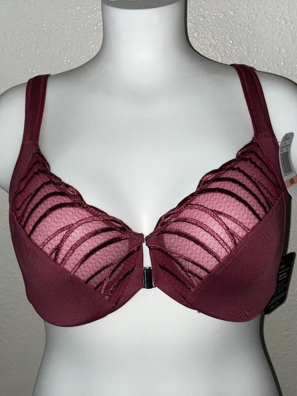 PARAMOUR BY FELINA ANGIE FRONT CLOSE MINIMIZER BRA SZ 34DD